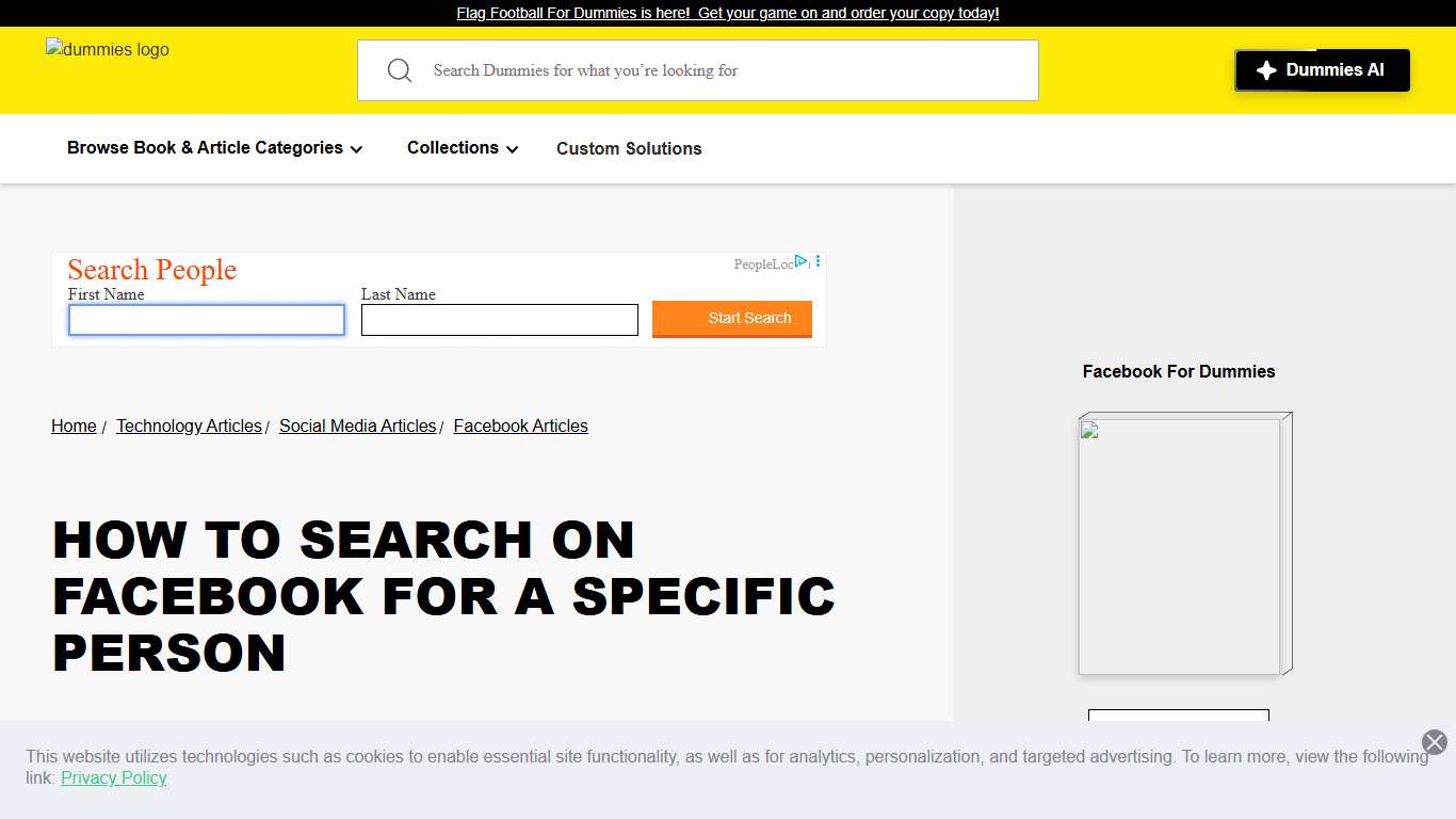 How to Search on Facebook for a Specific Person dummies